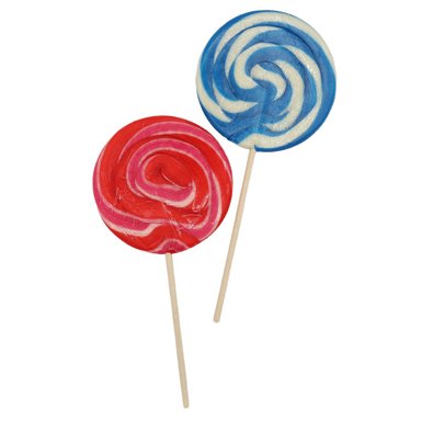 Candy Realms Strawberry and Bubblegum Round Lollipop - 18 x 80g