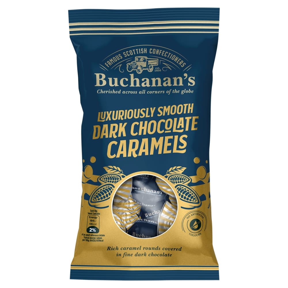 Buchanan's Luxuriously Smooth Dark Chocolate Caramels Bag 140g
