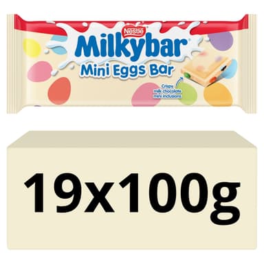 Milkybar Mini Eggs Easter White Chocolate Sharing Bar - 19 x 100g Bars
