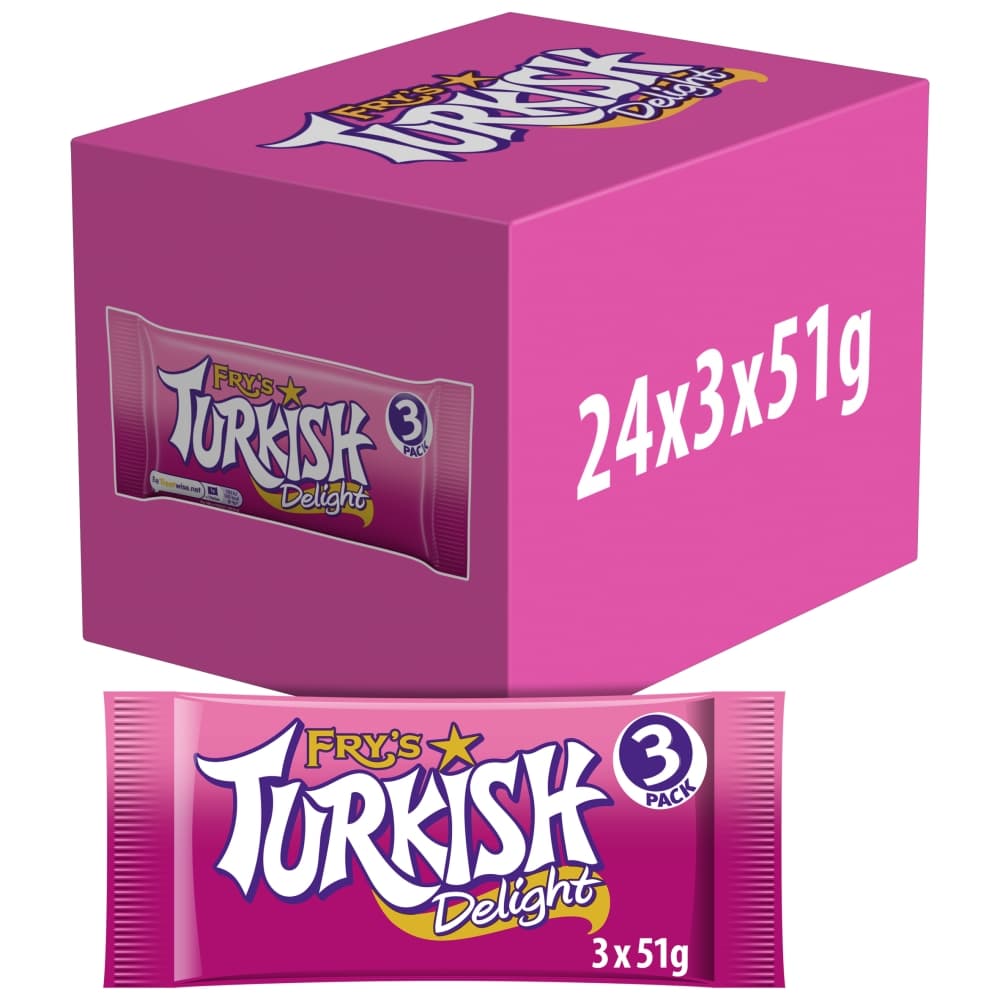 Fry's Turkish Delight Chocolate Bar 3 Pack 153g