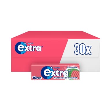 Extra Watermelon Flavour Sugarfree Chewing Gum 10 Pieces - 30 x 14g Packs