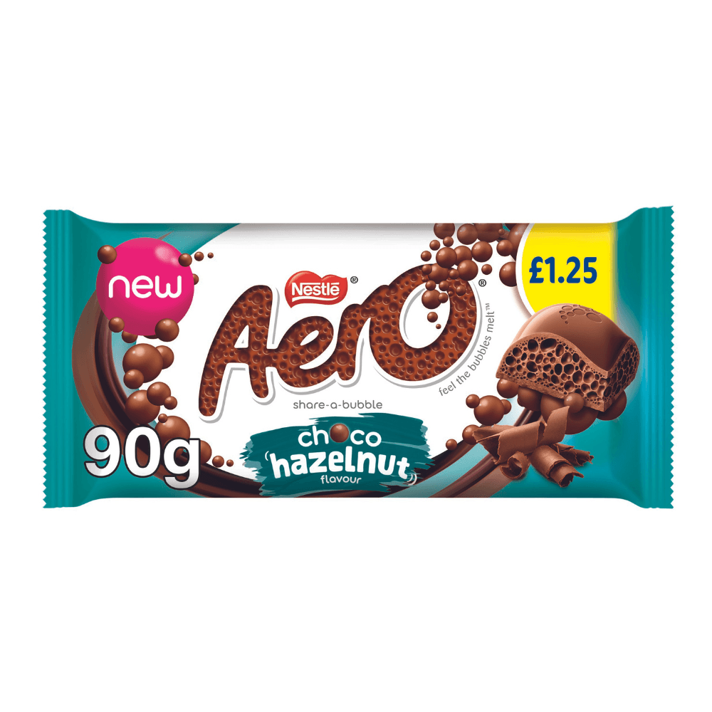 Aero Hazelnut Chocolate Sharing Bar 90g £1.25 PMP,