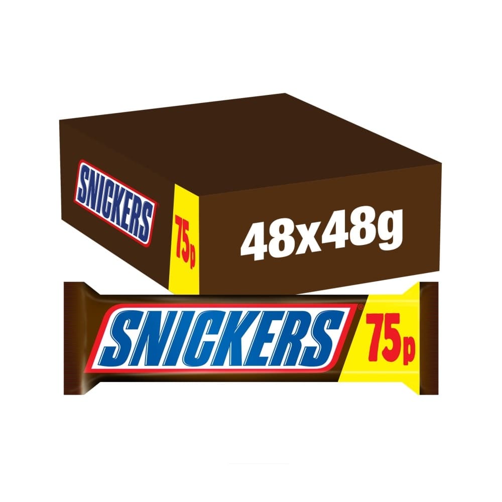 Snickers Caramel, Nougat, Peanuts & Milk Chocolate Snack Bar Â£0.75 PMP 48g