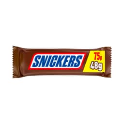 Snickers Caramel, Nougat, Peanuts & Milk Chocolate Snack Bar Â£0.75 PMP 48g