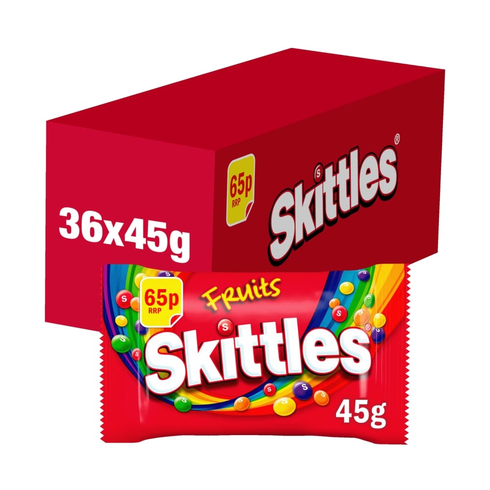 Skittles Vegan Chewy Sweets Fruit Flavoured Bag £0.65 PMP 45g