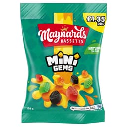 Maynards Bassetts Mini Gems Sweets Bag 130g £1.35 PMP 