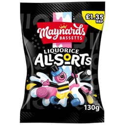 Maynards Bassetts Liquorice Allsorts Sweets Bag 130g £1.35 PMP