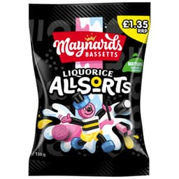 Maynards Bassetts Liquorice Allsorts Sweets Bag 130g £1.35 PMP