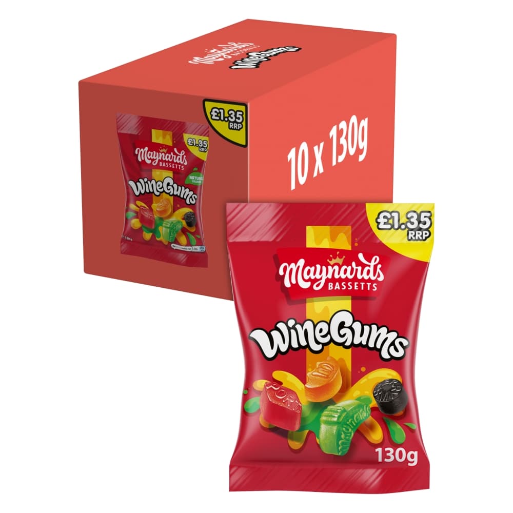 Maynards Bassetts Wine Gums Sweets Bag 130g £1.35 PMP 