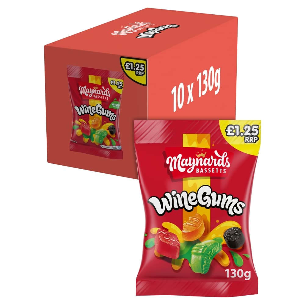 Maynards Bassetts Wine Gums Sweets Bag 130g £1.25 PMP 