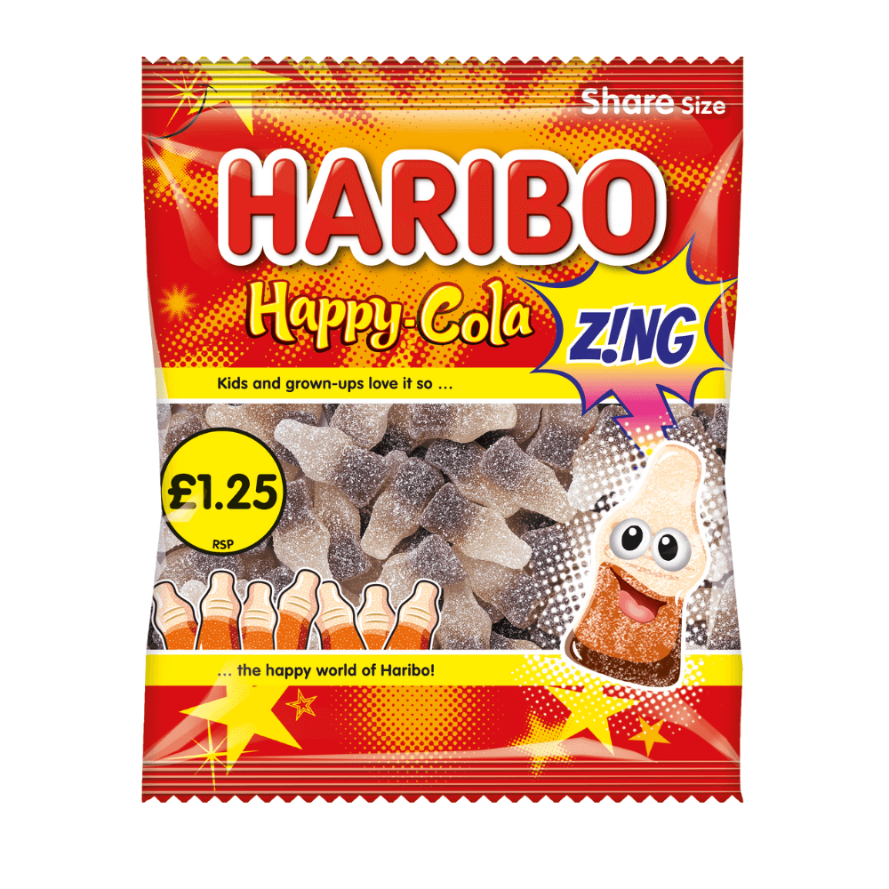Haribo Happy Cola Z!NG Bag 140g £1.25 PMP