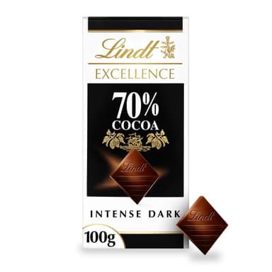 Lindt Excellence Dark 70% Cocoa Chocolate - 8 x 100g Bars
