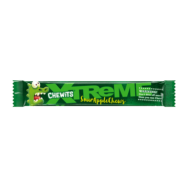 Chewits Xtreme Extremely Sour Apple Chews - 24 x 34g Packs