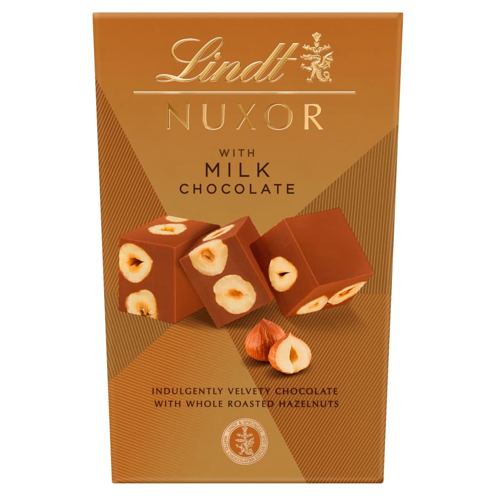 Lindt Nuxor with Milk Chocolate and Whole Roasted Hazelnuts Box 150g