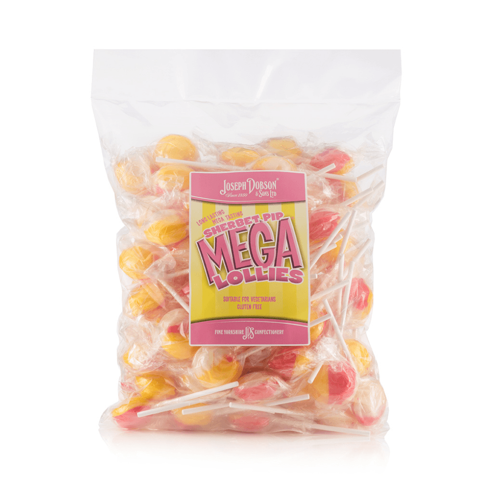 Dobsons Wrapped Sherbet Pips Mega Lollies Bag 1.9kg 