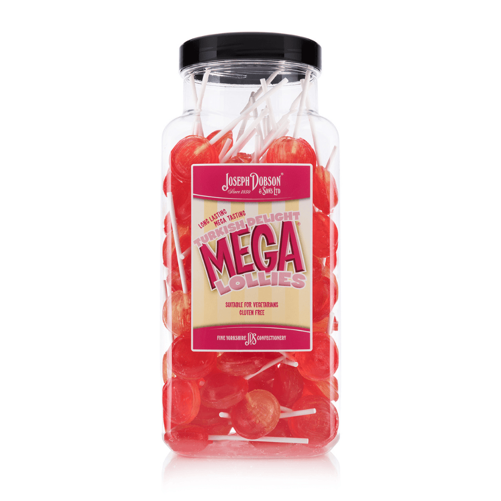 Dobsons Wrapped Turkish Delight Mega Lollies Jar 1.9kg 