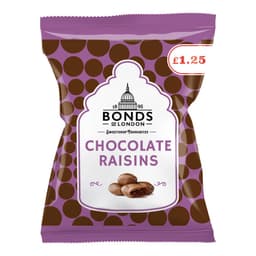 Bonds Chocolate Raisins Bag 75g £1.25 PMP 