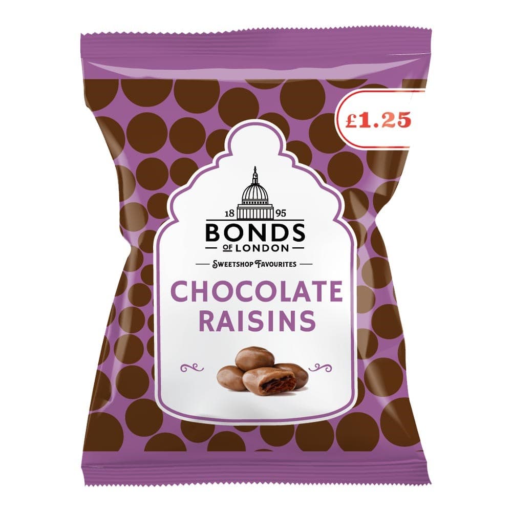 Bonds Chocolate Raisins Bag 75g £1.25 PMP 