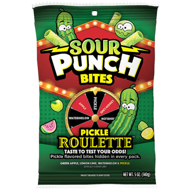 Sour Punch Pickle Roulette Bites - 12 x 140g Bags