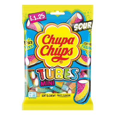 Chupa Chups Mini Sour Tubes - 12 x 120g Bags