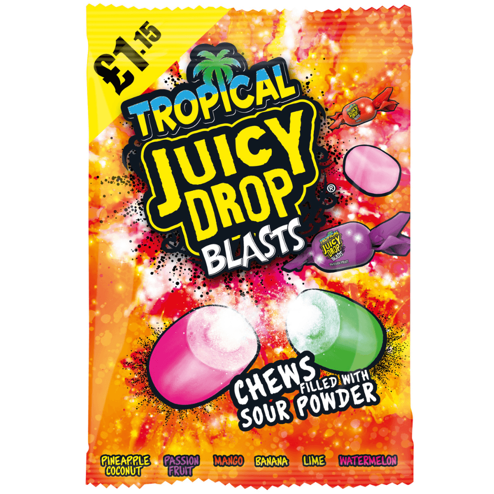 Bazooka Juicy Drop Blasts Tropical Bag 120g £1.15 PMP