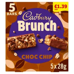 Cadbury Brunch Bar Choc Chip 5 Pack £1.39 PMP 140g