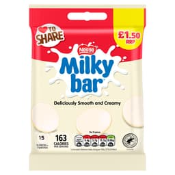 Milkybar Giant Buttons White Chocolate Sharing Bag 85g PMP Â£1.50