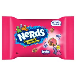Nerds Gummy Clusters Fruit Flavour Candy Bag 45g 