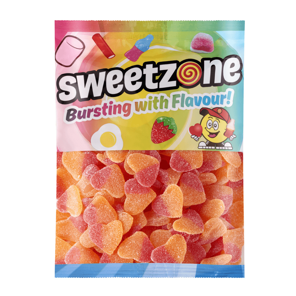 Sweetzone Fizzy Peach Hearts Bag 1kg 