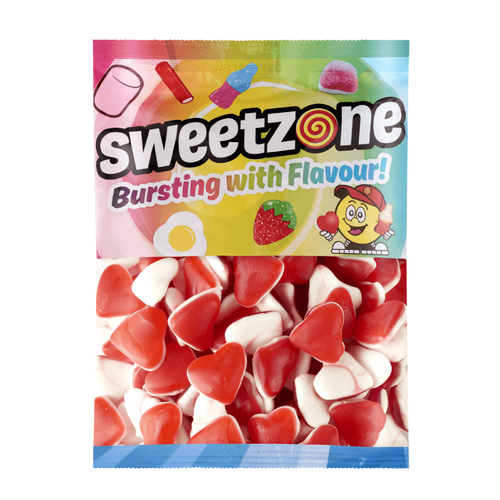 Sweetzone Strawberry & Cream Hearts Bag 1kg 