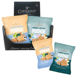 Copperpot Clotted Cream and Caramel & Sea Salt Fudge Snack Packs 50g