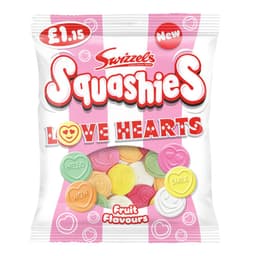 Swizzels Squashies Love Hearts Fruit Flavours 120g £1.15 PMP