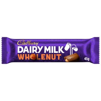 Cadbury Dairy Milk Wholenut Chocolate - 48 x 45g Bars