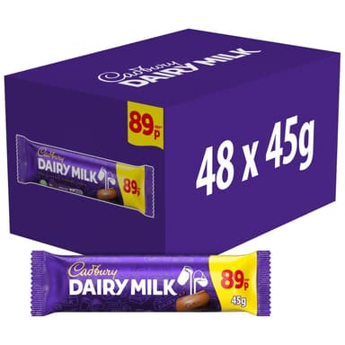 Cadbury Dairy Milk Chocolate Bar - 48 x 45g Bars