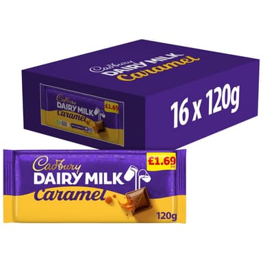 Cadbury Dairy Milk Caramel Chocolate Bar - 16 x 120g Bars