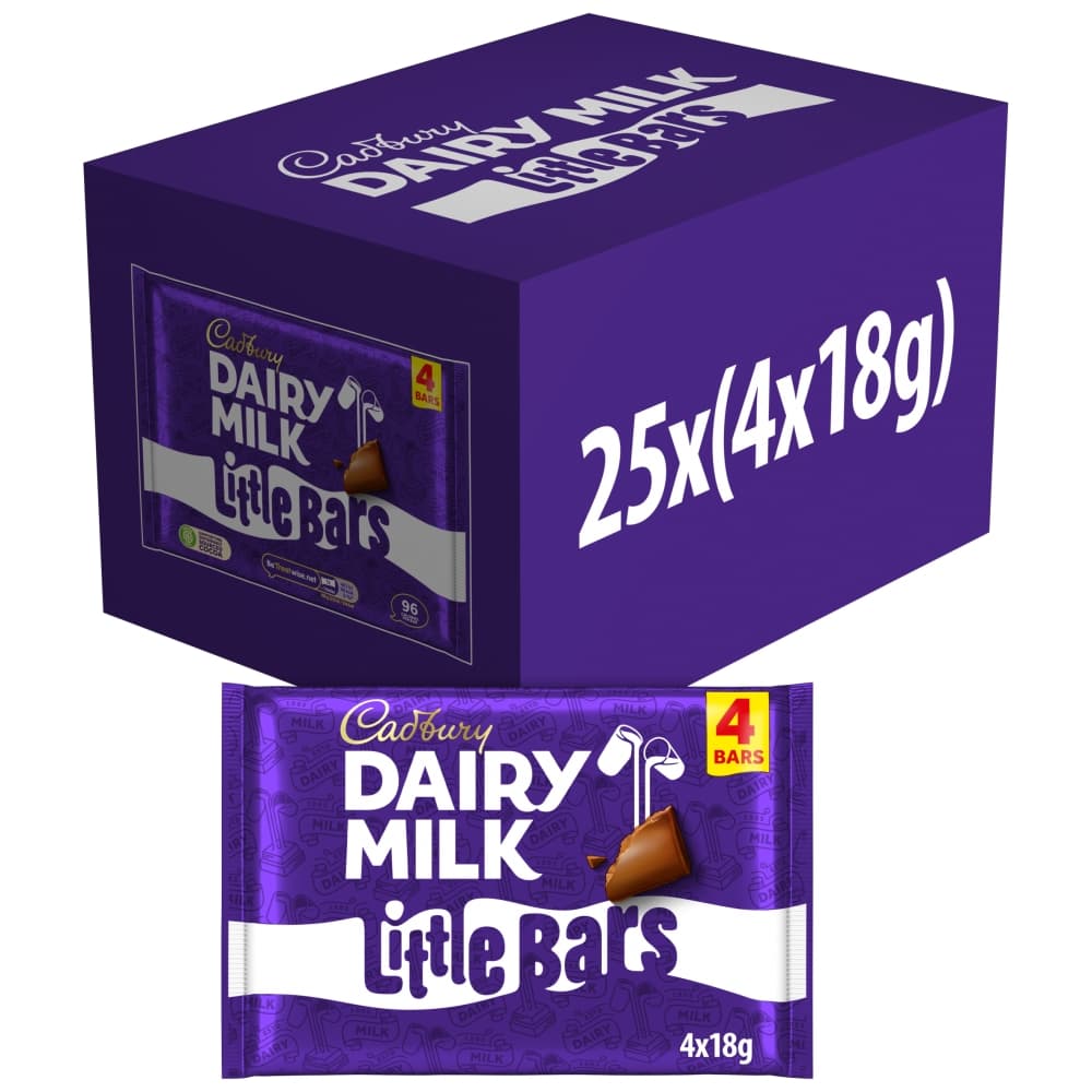 Cadbury Dairy Milk Little Bars 4 Pack Multipack 72g