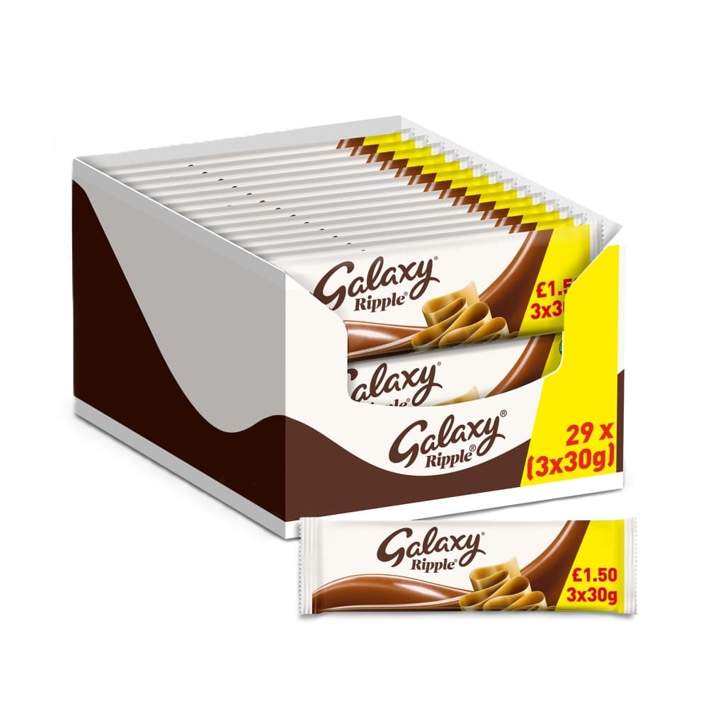 Galaxy Ripple Milk Chocolate Snack Bars Multipack £1.50 PMP