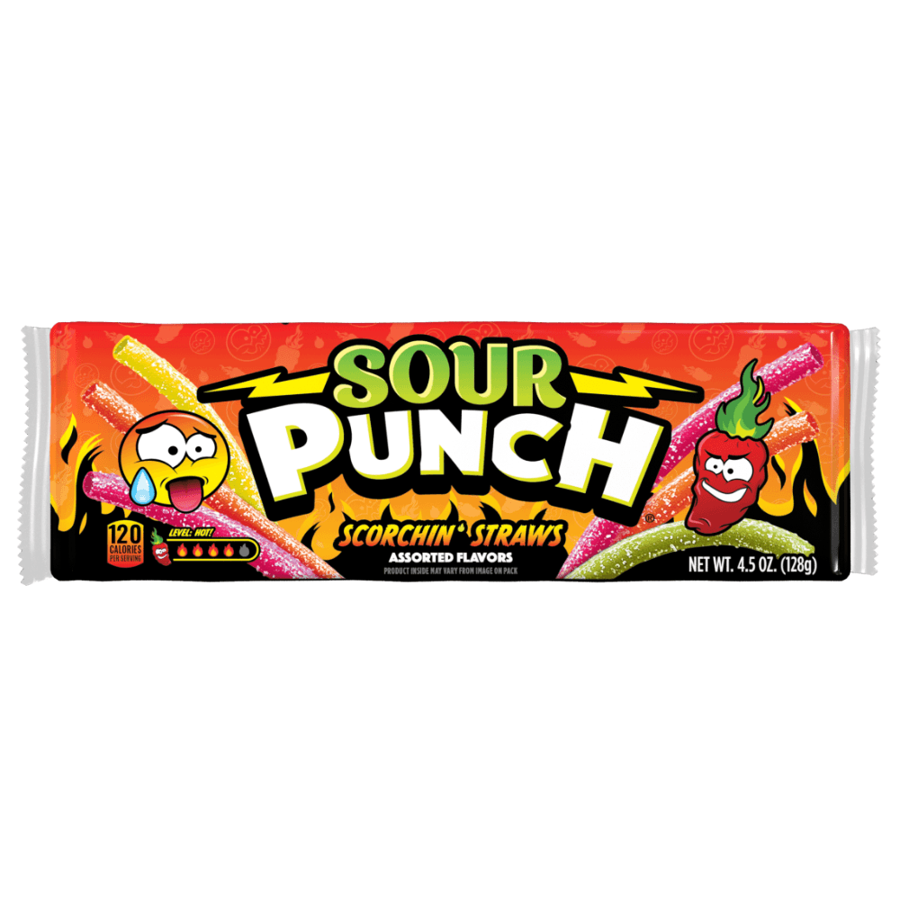 Sour Punch Scorchin Straws Pack 128g