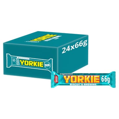 Yorkie Duo Biscuit & Brownie Flavour Milk Chocolate - 24 x 66g Bars