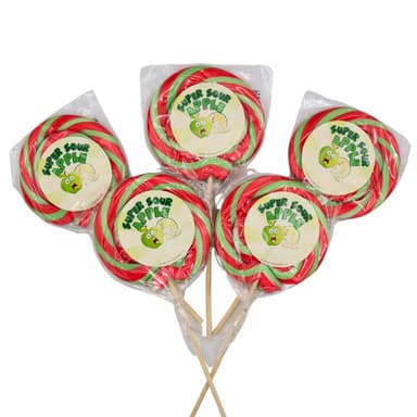 McAdams Super Sour Apple Lollipops - 30 x 75g Lollipops