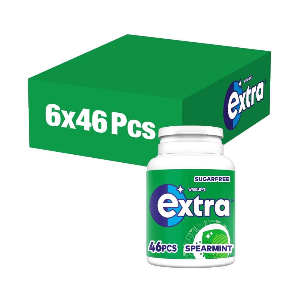 Extra Spearmint Sugarfree Chewing Gum Bottle 46 Pieces 64g