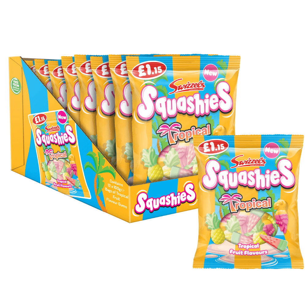 Swizzels Squashies Tropical Flavour Gums 100g £1.15 PMP