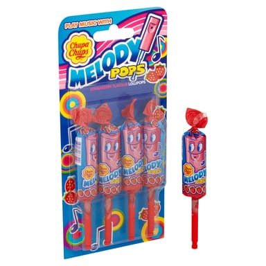 Chupa Chups Melody Pops Strawberry Flavour 4 Pack - 36 x 60g Packs