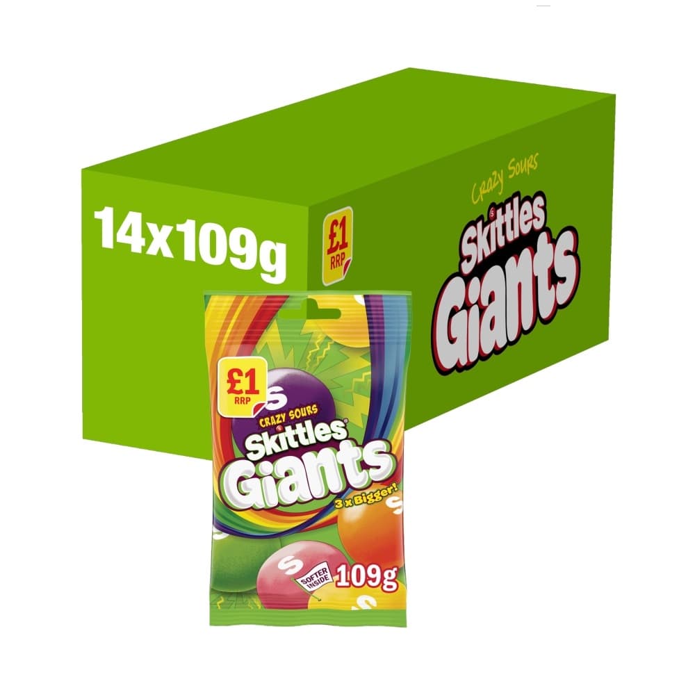 Skittles Giants Vegan Sour Treat Bag 116g £1 PMP
