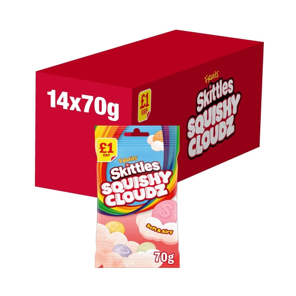 Skittles Squishy Cloudz Chewy Sweets Treat Bag 70g £1 PMP