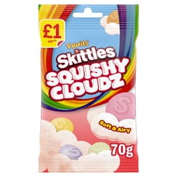 Skittles Squishy Cloudz Chewy Sweets Treat Bag 70g £1 PMP