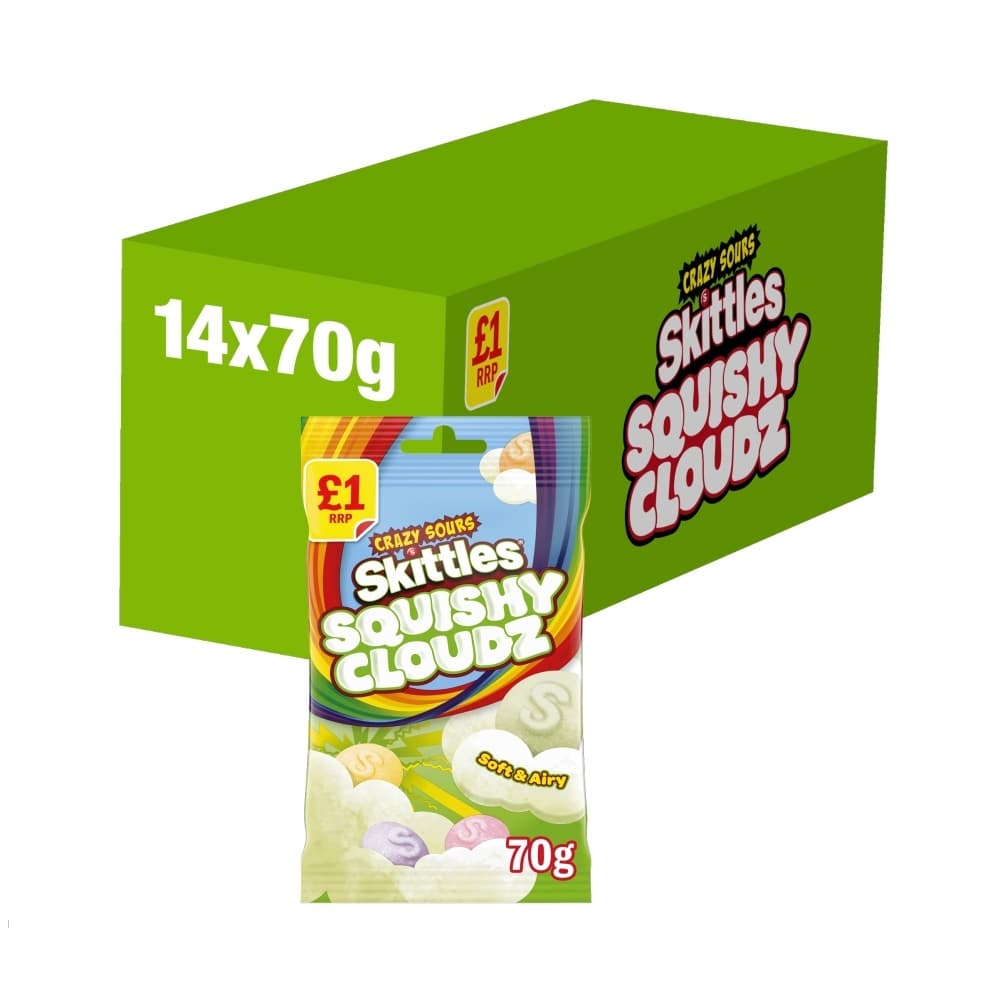 Skittles Squishy Cloudz Sour Sweets Treat Bag £1 PMP 70g