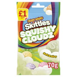 Skittles Squishy Cloudz Sour Sweets Treat Bag £1 PMP 70g