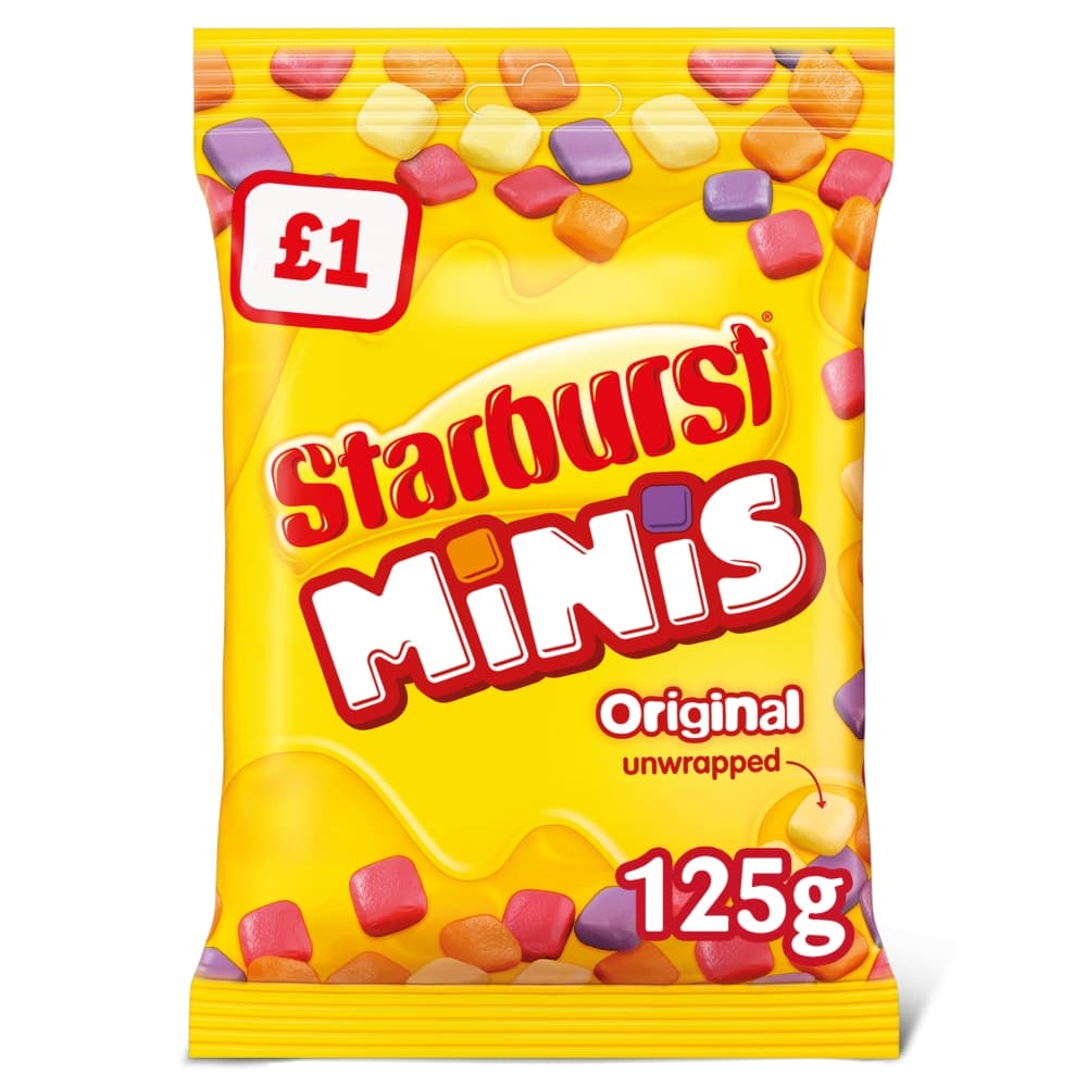 Starburst Minis Vegan Chews Sweets Pouch Bag 125g £1 PMP 