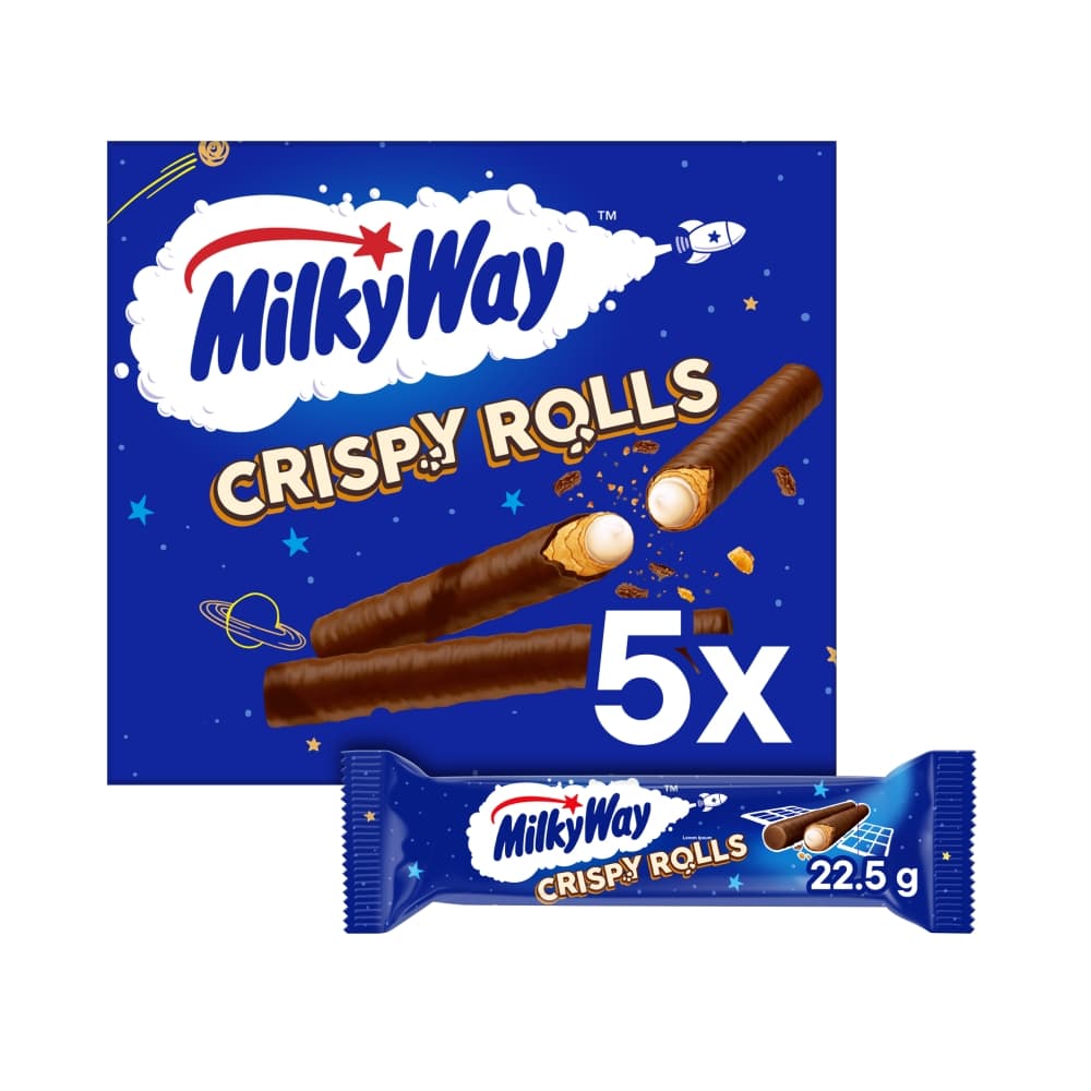 Milky Way Crispy Rolls Biscuit & Milk Chocolate 5 Pack Multipack 112.5g